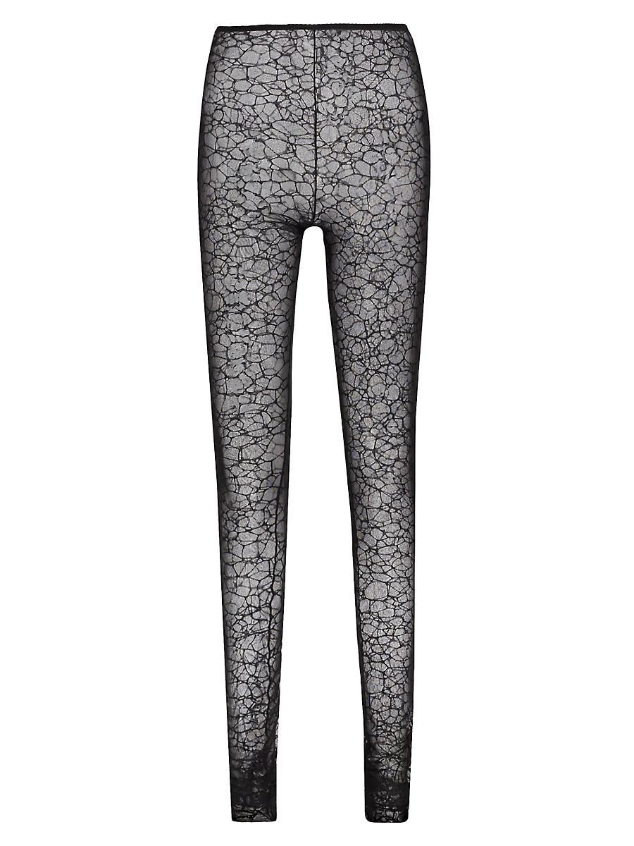 Womens Crystalline Silk Lace Leggings Product Image