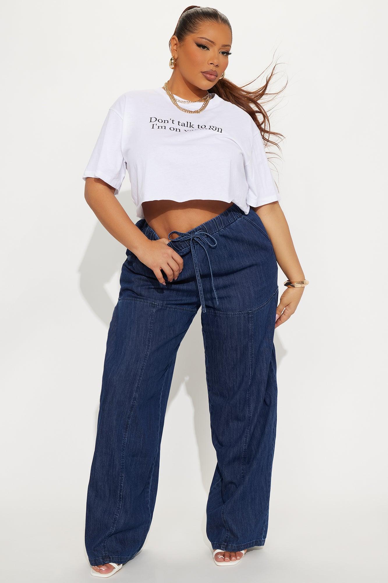 Brigantine Pull On Wide Leg Jeans - Dark Wash Product Image