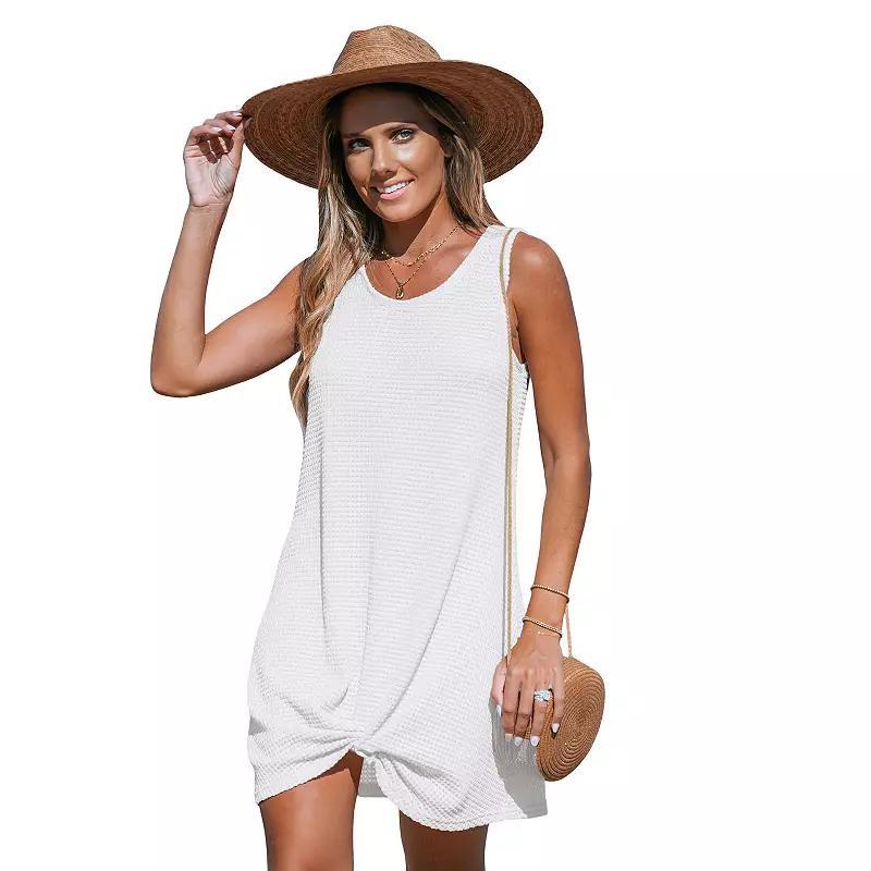 Women's Cupshe Black Sleeveless Twisted Hem Mini Cover-Up, Size: Small Product Image