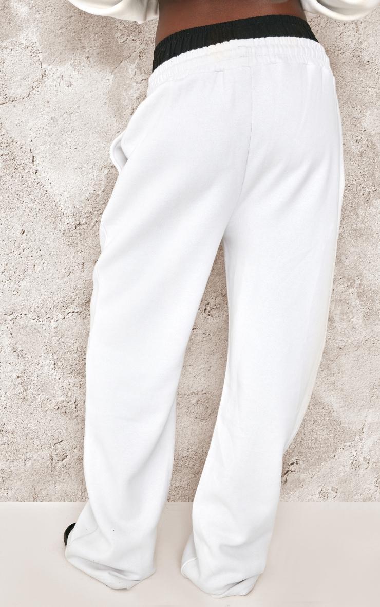 Tall White Double Waistband Wide Leg Sweatpant Product Image