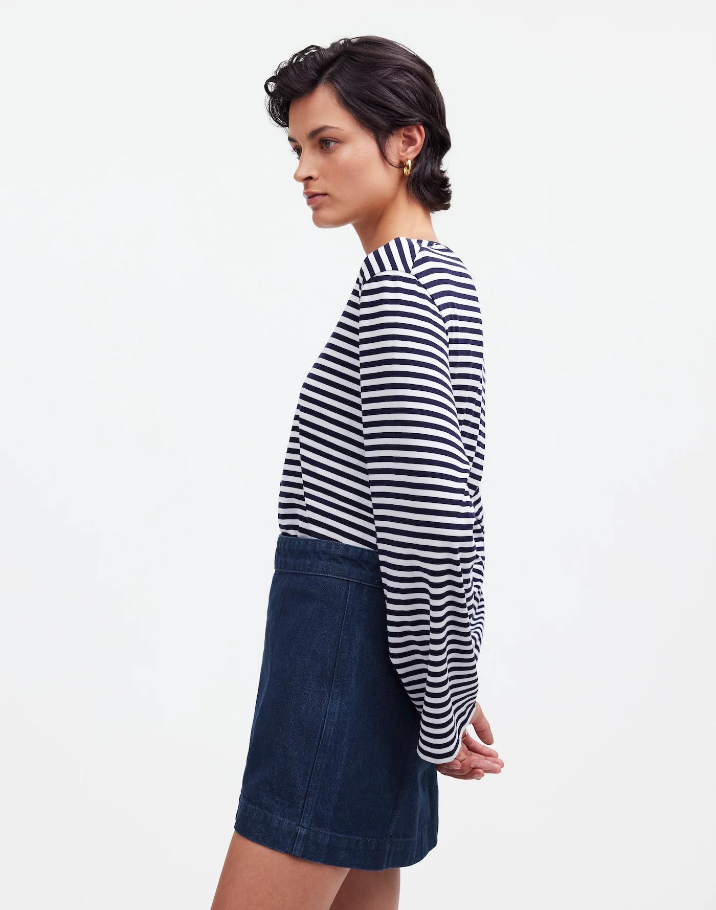 Denim Seamed Mini Skirt in Maytown Wash Product Image