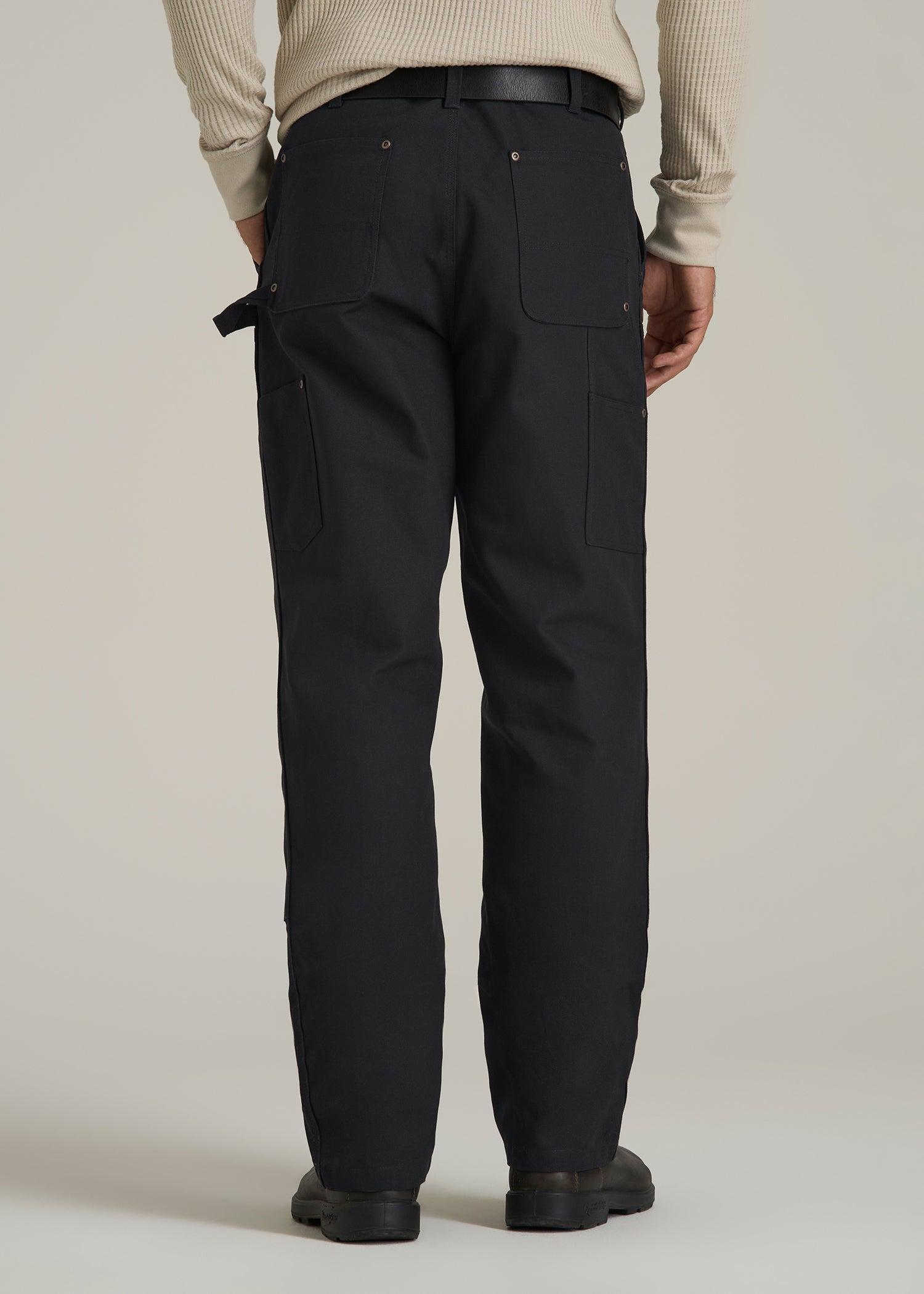 LJ&S Double Front Utility Work Pants for Tall Men in Black Male Product Image