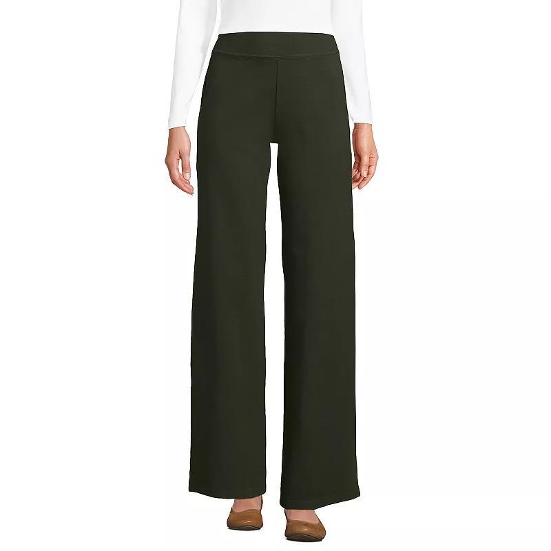Womens Lands End Starfish Mid Rise Wide Leg Pull On Pants Grey Heather Product Image