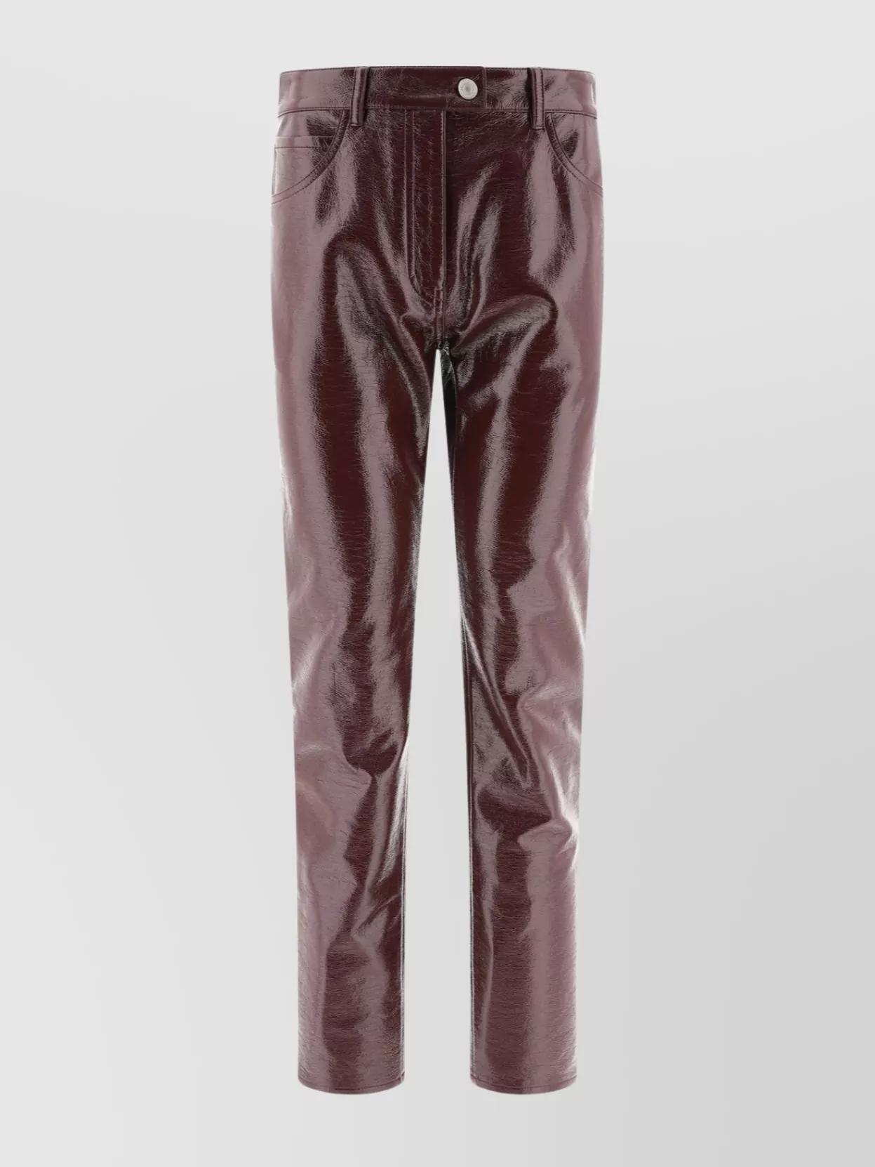 COURRÈGES Reedition Vinyl Trousers Bordeaux Product Image