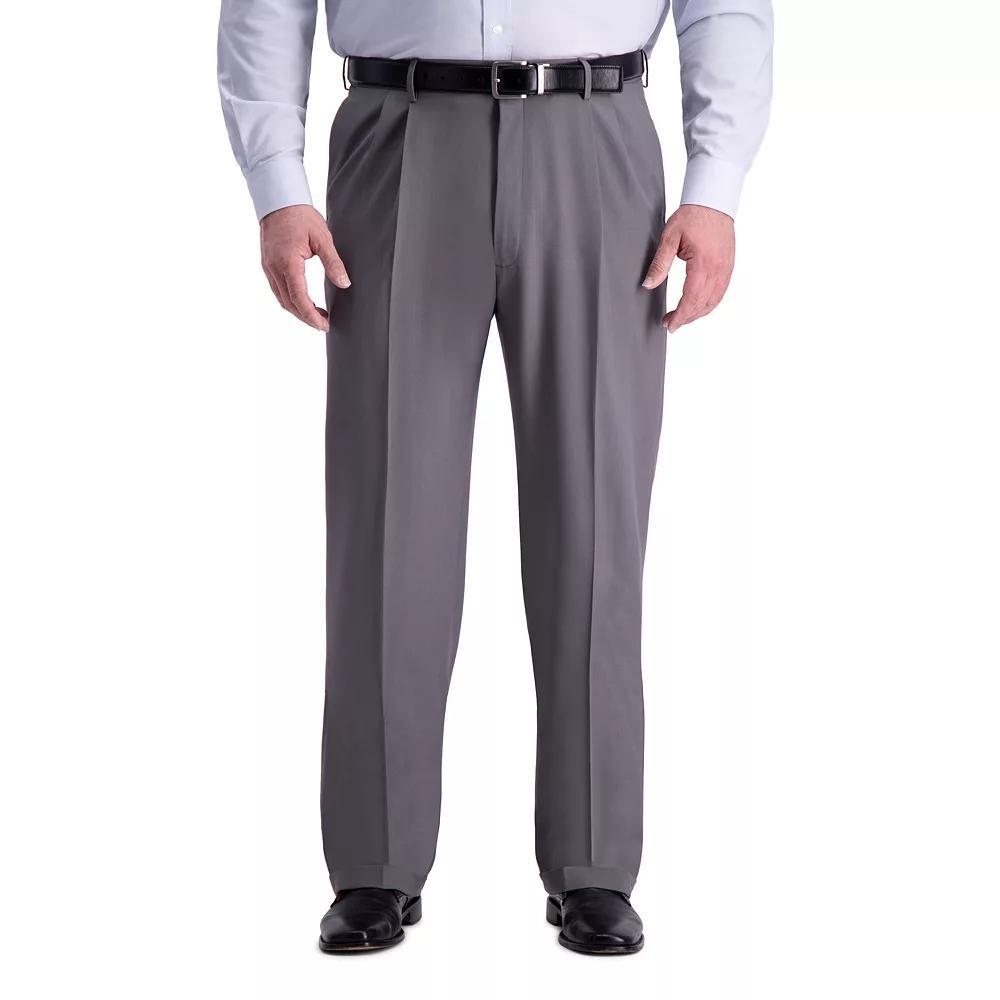 Big & Tall Haggar Premium Comfort Classic-Fit Pleated Hidden Expandable Waistband Dress Pants, Mens Dark Brown Product Image