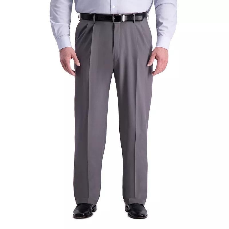 Big & Tall Haggar Premium Comfort Classic-Fit Pleated Hidden Expandable Waistband Dress Pants, Mens Dark Brown Product Image