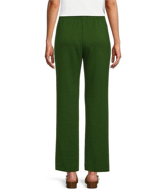IC Collection Knit Elastic Waist Coordinating Wide Leg Pull-On Coordinating Ankle Pants Product Image