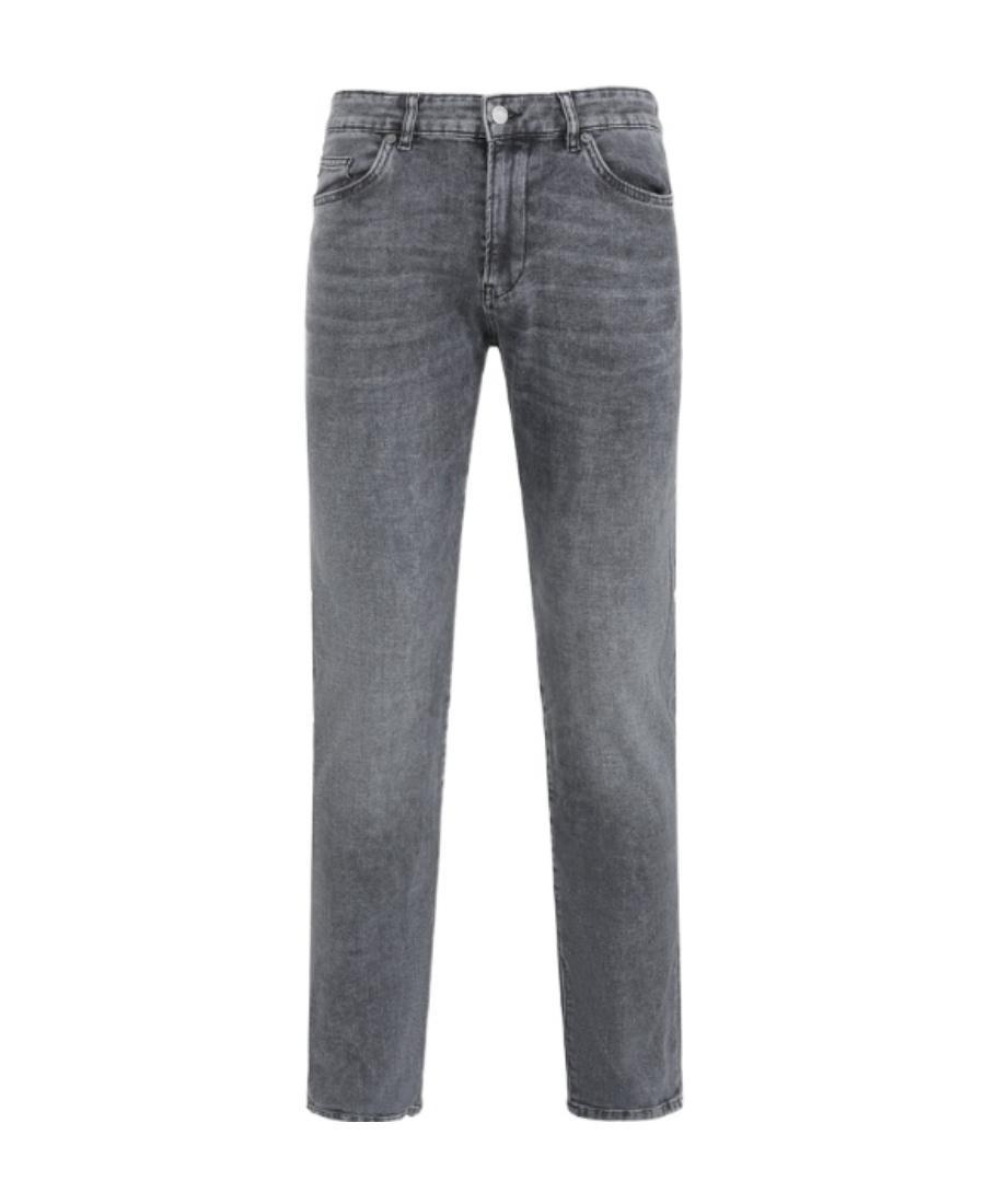 HUGO BOSS Slim-fit Jeans In Stonewashed Gray Italian Stretch Denim In Anthracite Product Image