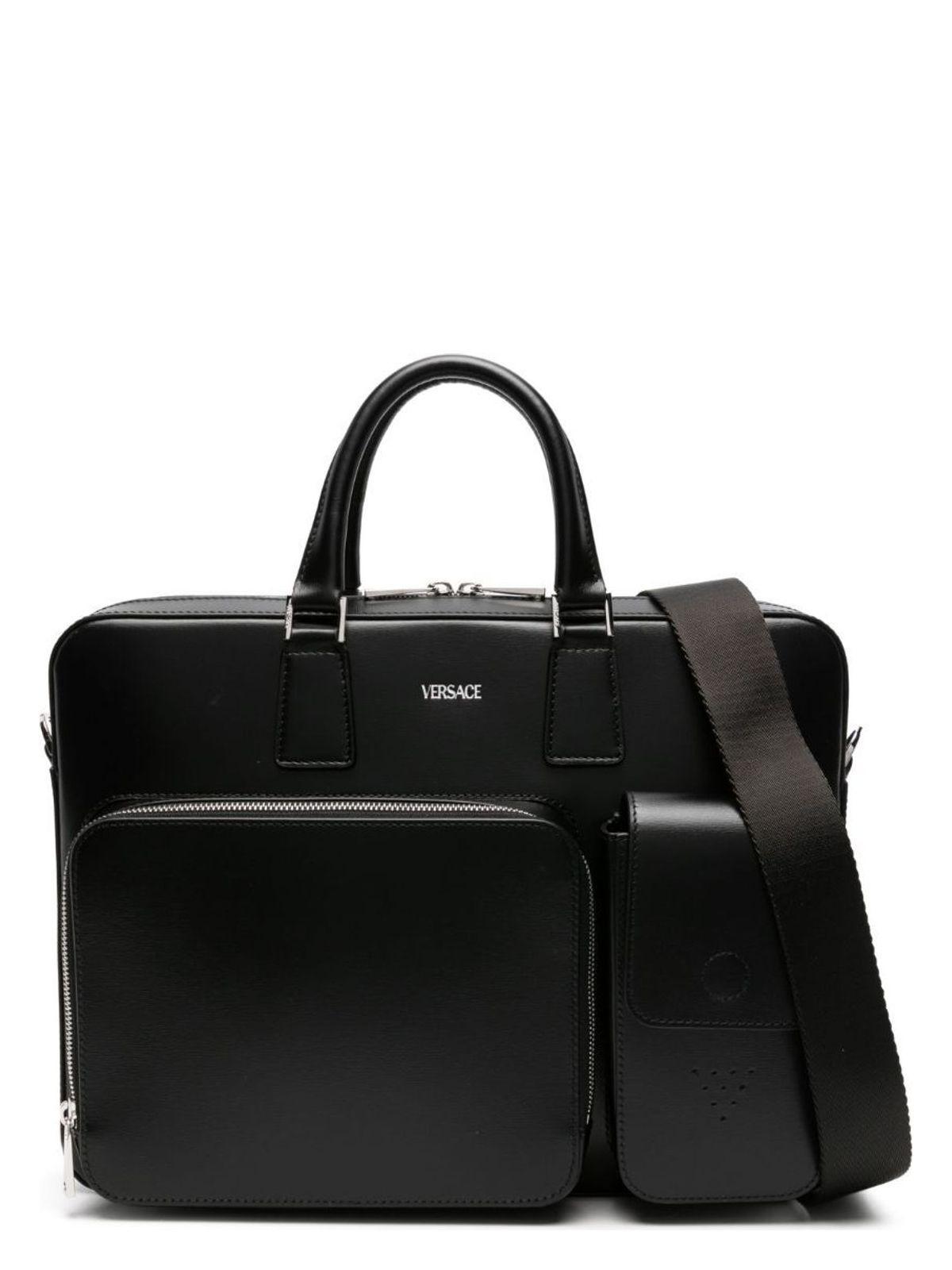 VERSACE Men's Cargo Briefcase In Black Product Image