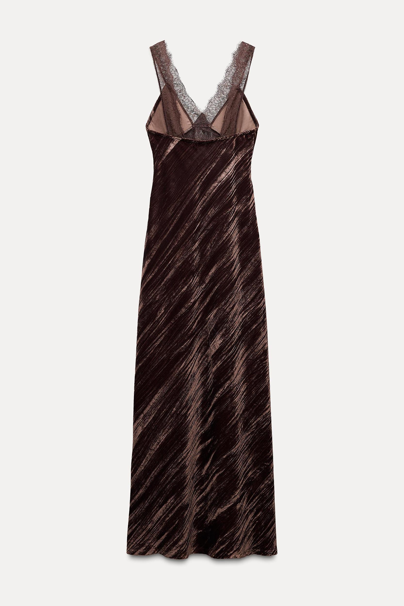VELVET LACE MIDI DRESS Product Image