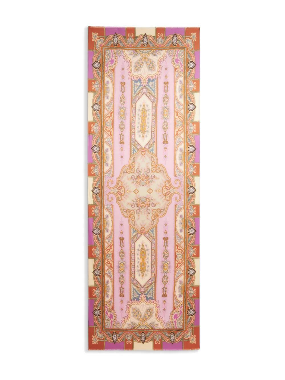 ETRO Baroque-print Scarf In Orange Product Image