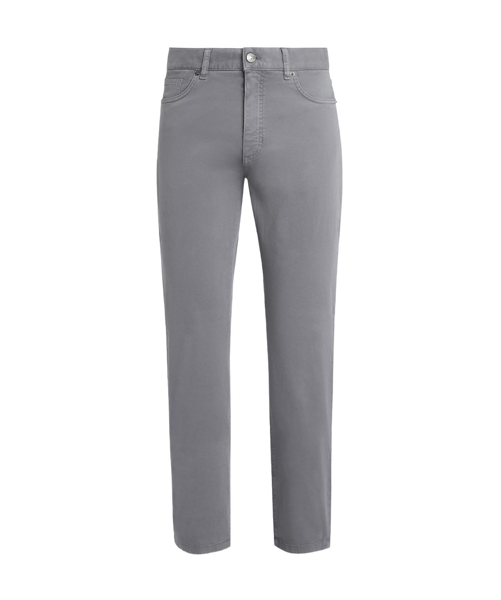 ZEGNA Garment-dyed Tapered Jeans In Gray Product Image