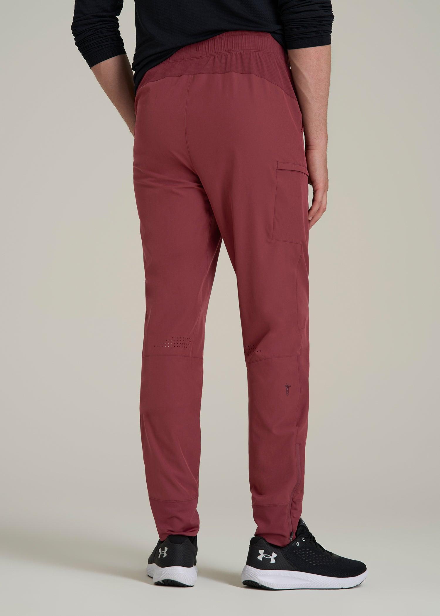 Featherweight Perforated Training Joggers for Tall Men in Oxblood Red Male Product Image