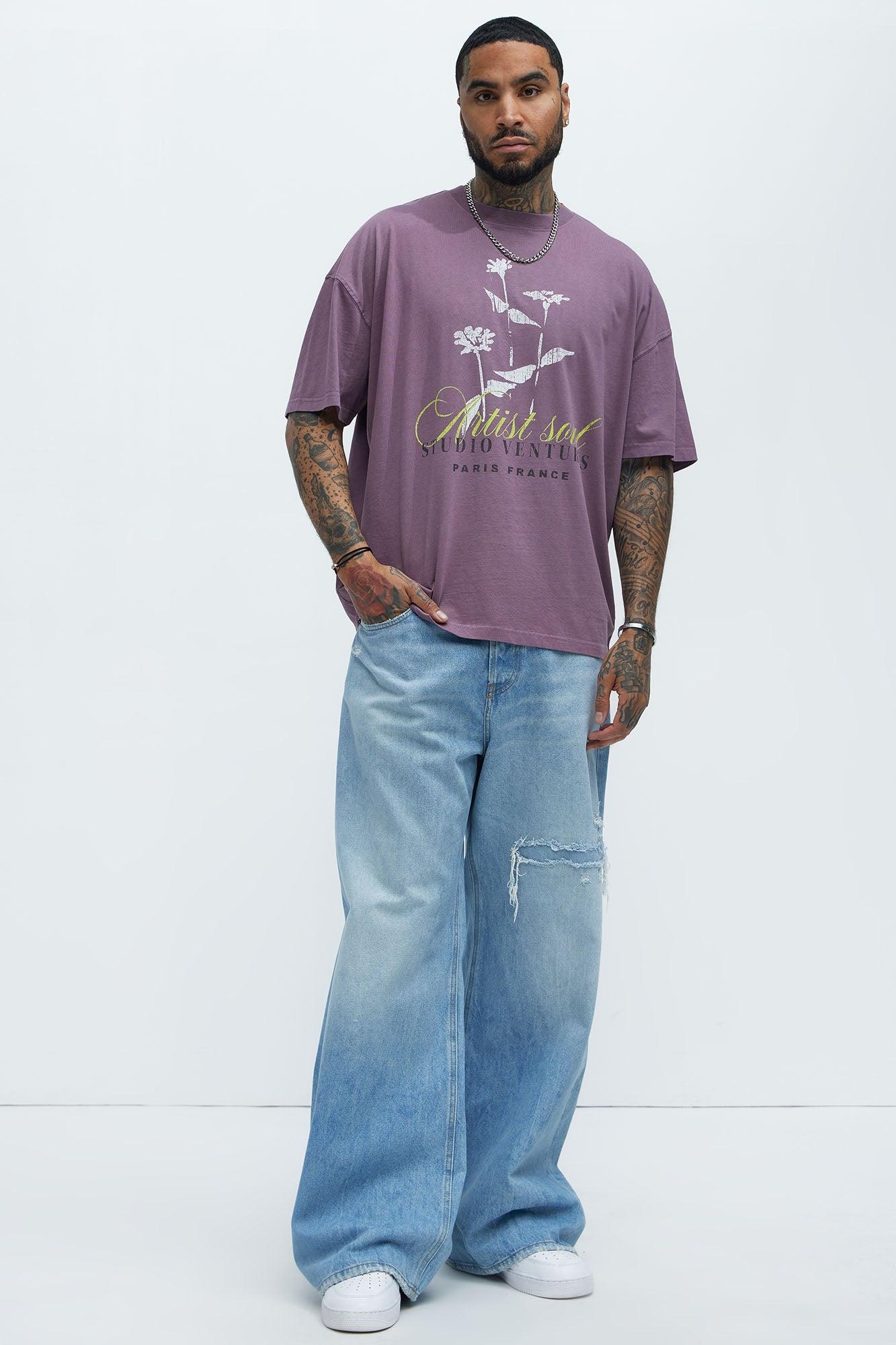 Artist Soul Oversized Short Sleeve Tee - Purple Product Image