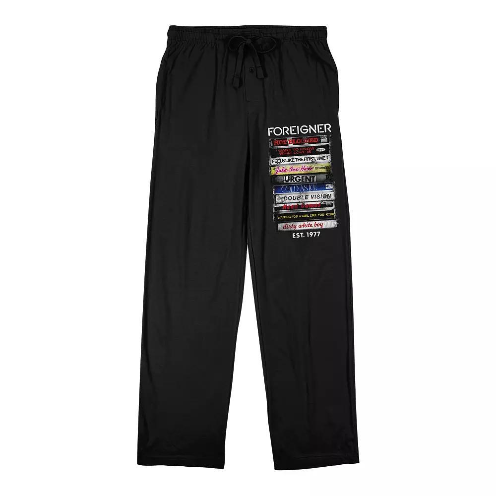 Men's Foreigner Cassette Tape Pajama Pants, Size: XXL, Black Product Image