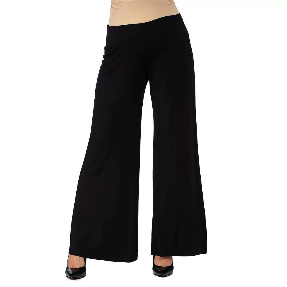 Maternity 24Seven Comfort Apparel Palazzo Pants, Women's, Size: Small-Mat, Black Product Image
