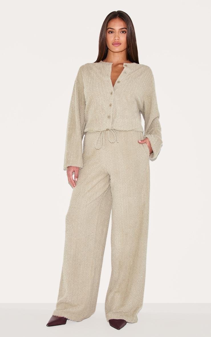 Mushroom Textured Button Up Long Sleeve Cardigan Product Image