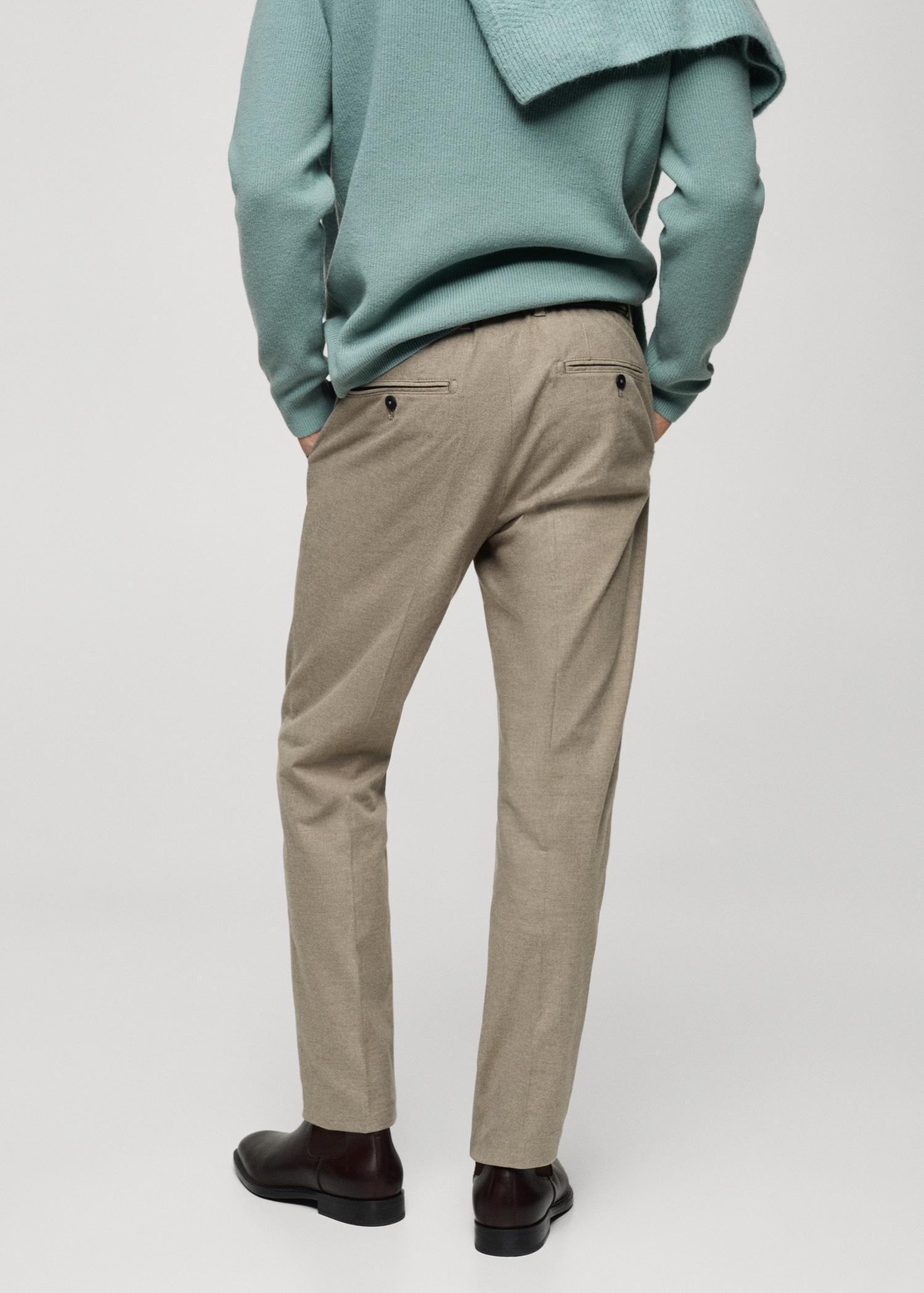 Regular-fit flannel pants - Men | MANGO USA Product Image