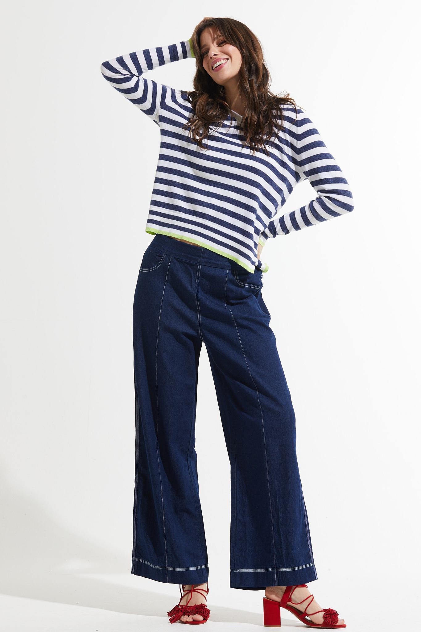 Zaket and Plover Stripe V Neck Sweater Product Image