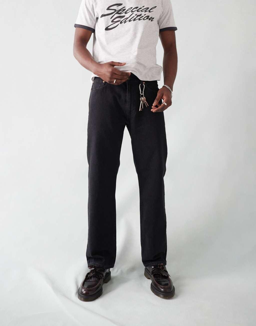 Levi's 555 '96 relaxed straight fit jeans in washed black Product Image