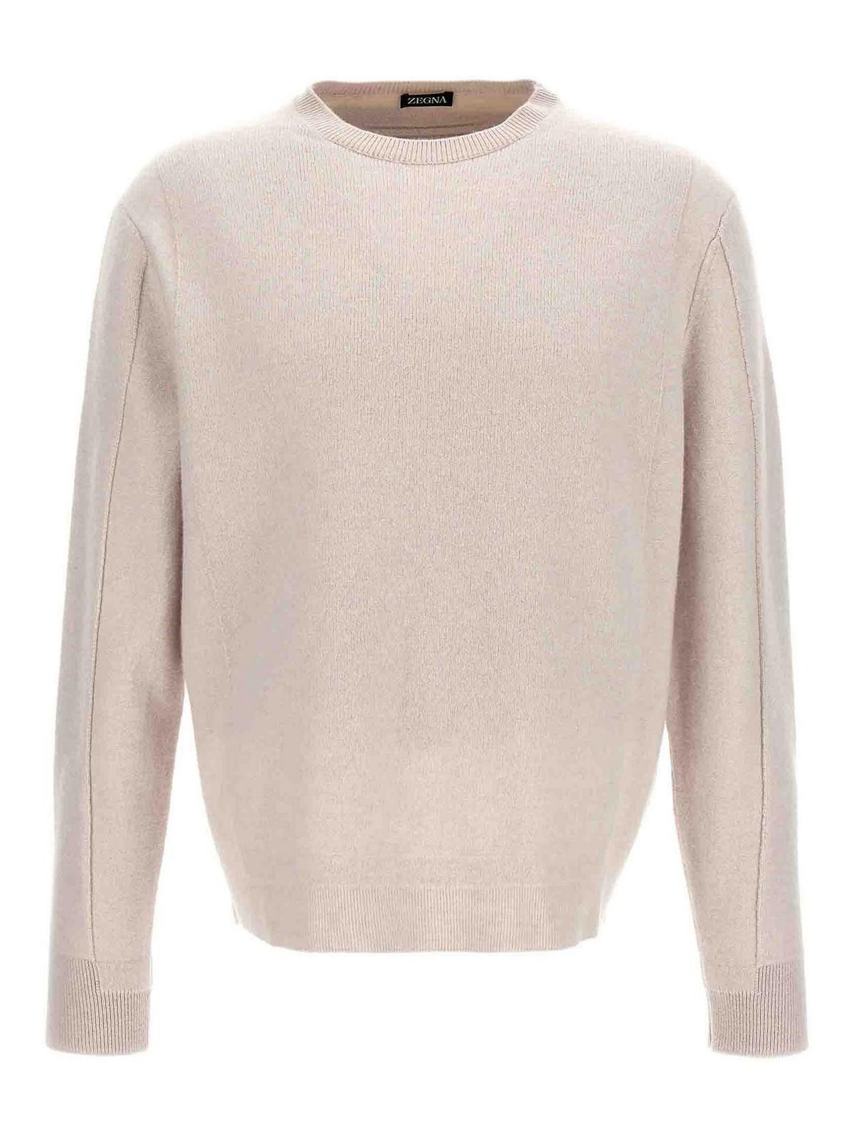ZEGNA Cachemire Wool Sweater Sweater, Cardigans Gray In Gris Product Image