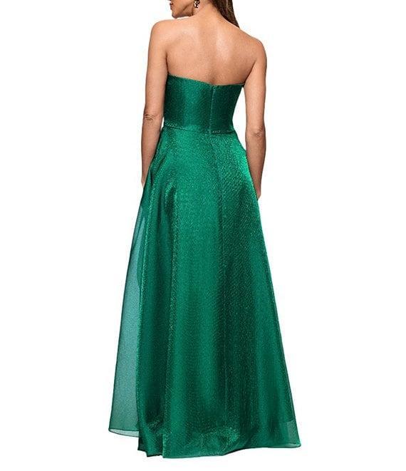 Xscape Strapless Organza Ruffle Gown Product Image