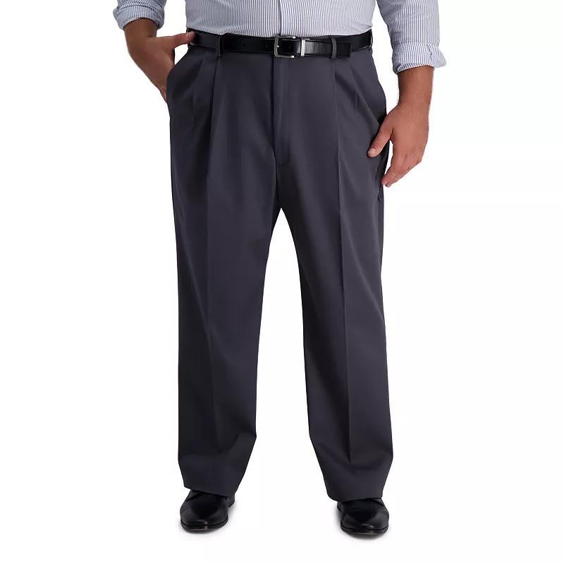 Big & Tall Haggar Iron-Free Premium Khaki Classic-Fit Pleat Pants, Mens Product Image