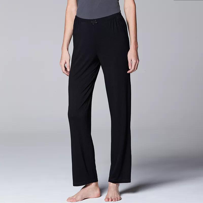 Women's Simply Vera Vera Wang Basic Solid Luxury Pajama Pants, Size: XL, Grey Coal Product Image