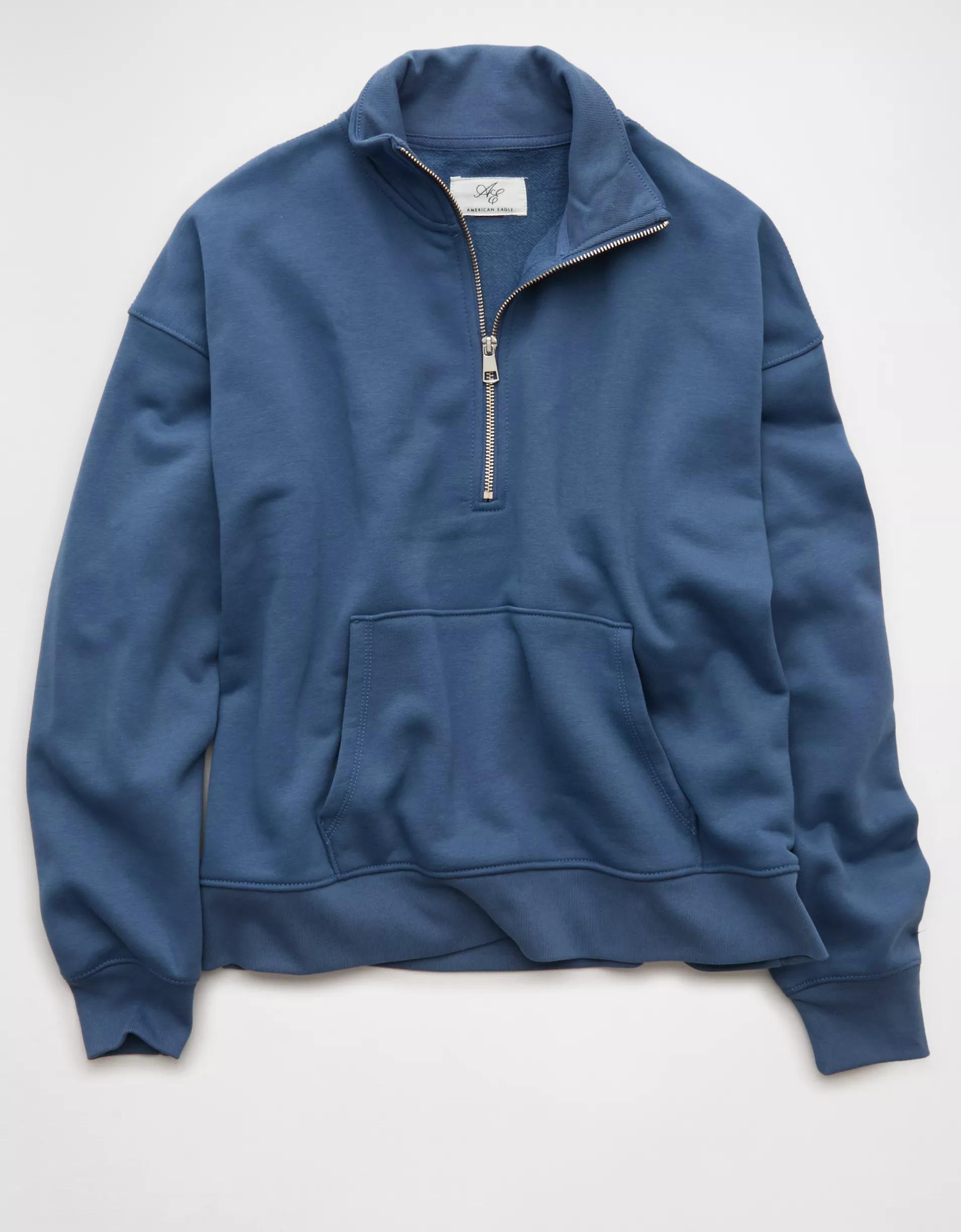 AE Everyday Luxe Quarter Zip Sweatshirt Product Image