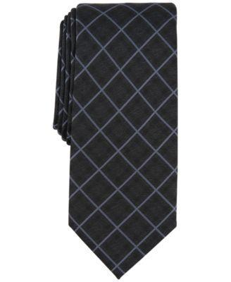 Alfani Mens Mathison Grid Slim Tie, Created for Macys Product Image