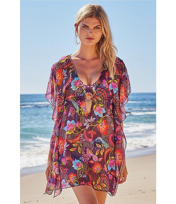 Becca By Rebecca Virtue Portofino Marbleized Ring Tunic Swim Cover-Up Product Image