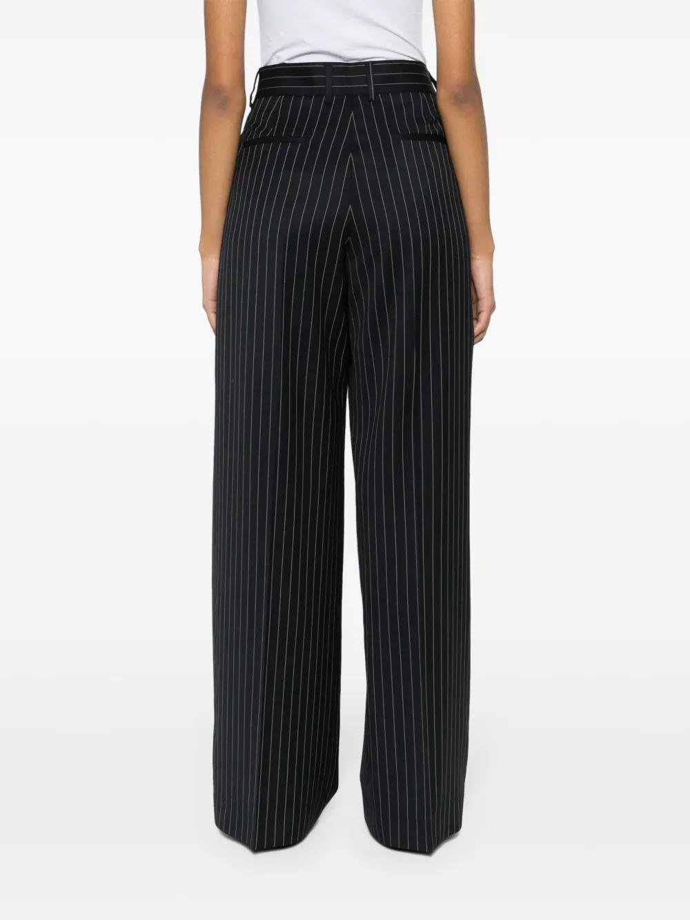 MSGM High-waist Straight-leg Trousers In Blue Product Image