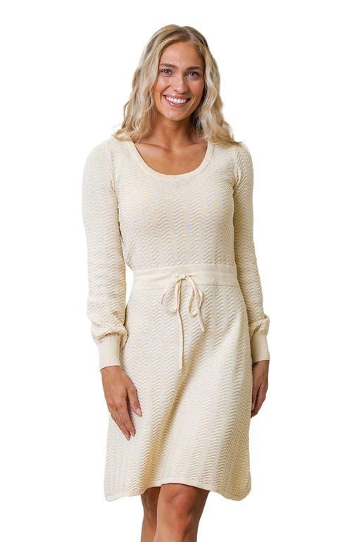 Hope & Henry Women's Organic Balloon Sleeve Sweater Dress in Oatmeal Heather Chevron at Nordstrom, Size 8 Product Image