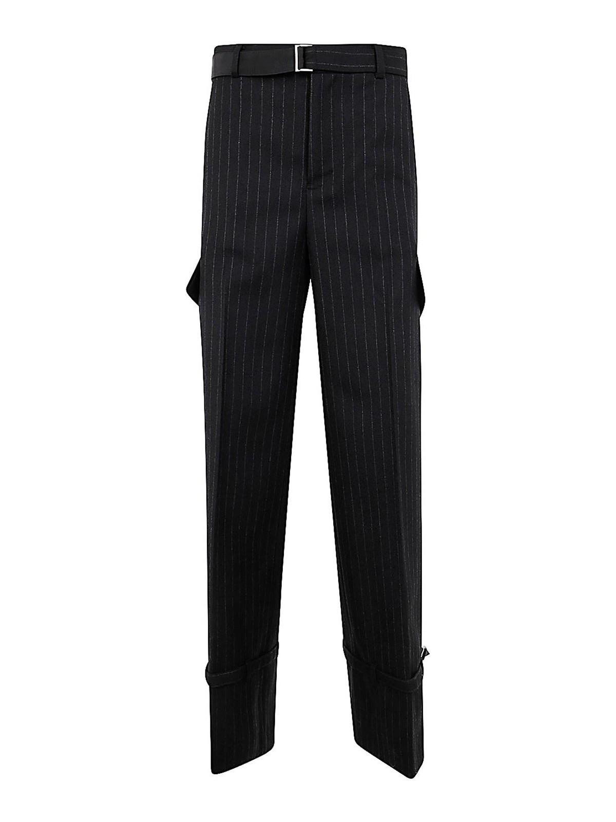 SACAI Chalk Stripe Pants Clothing In Black Product Image