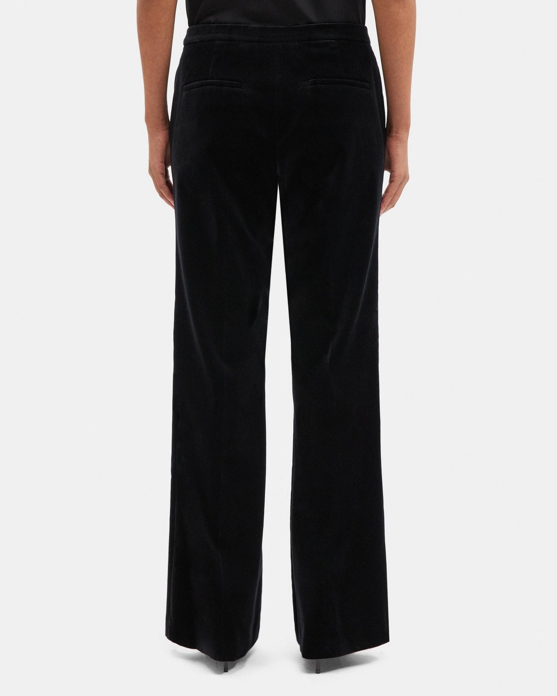 Flared High-Waist Pant in Stretch Velvet Product Image