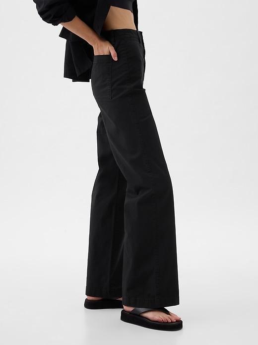 High Stride Wide-Leg Ankle Khakis Product Image