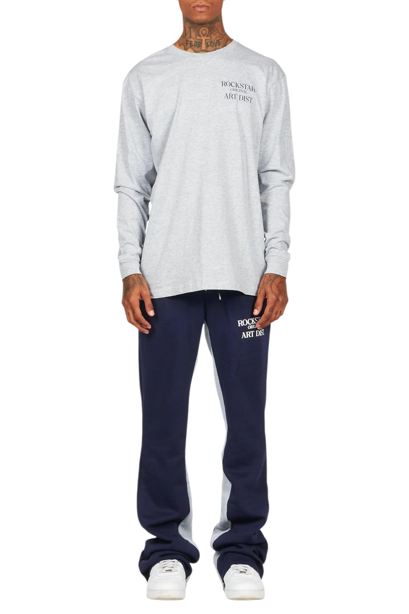 Briggs Heather Grey Long Sleeve T-Shirt/Baggy Pant Set Male Product Image