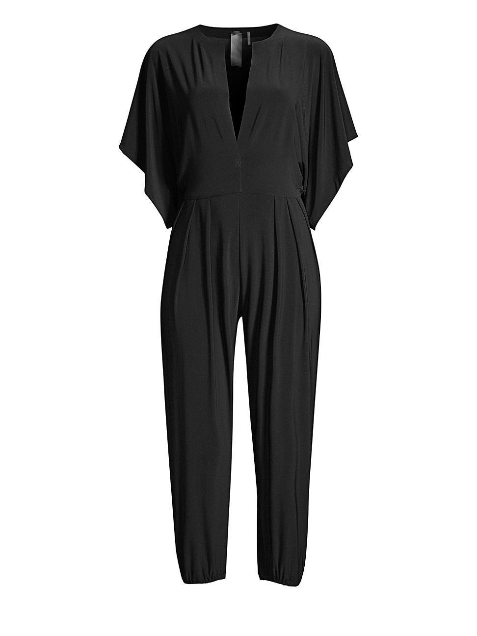 Womens Rectangle Jog Stretch Cape-Sleeve Jumpsuit Product Image