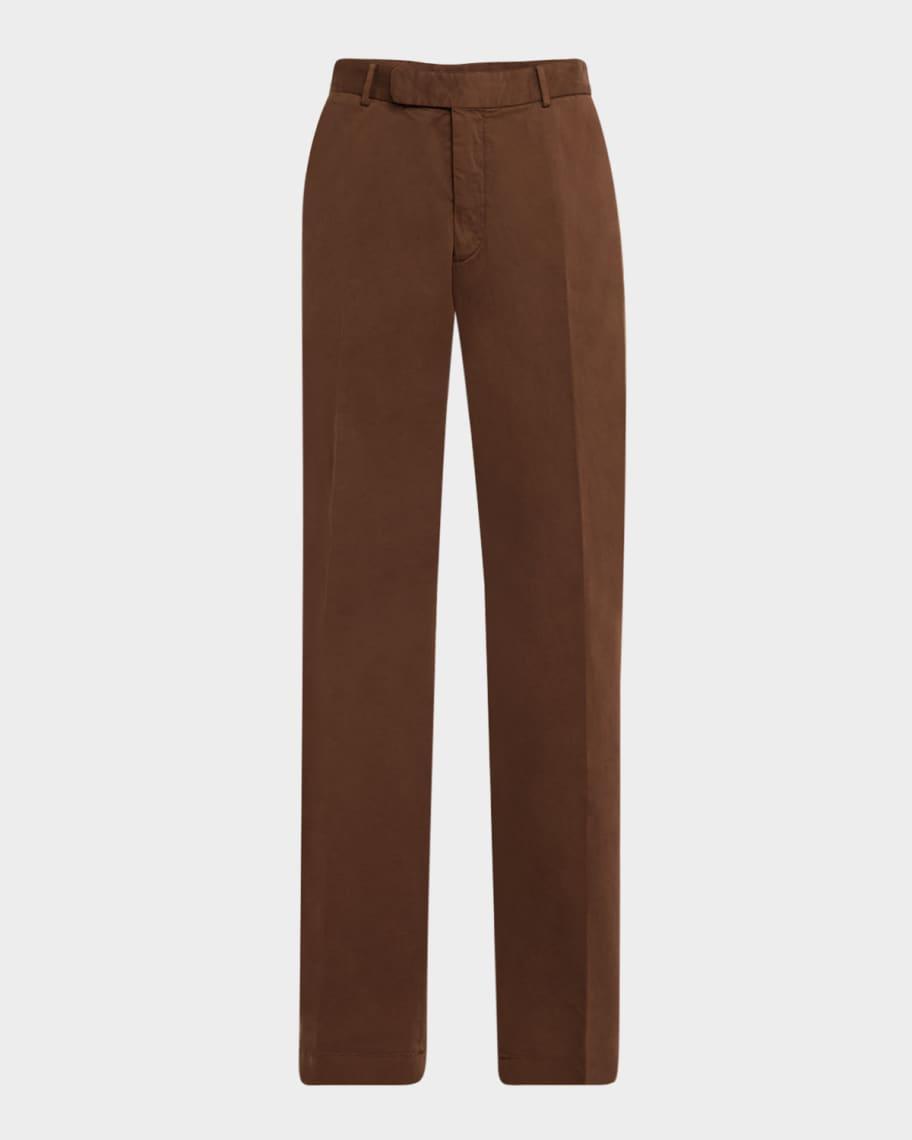 Mens Hand-Tailored Stretch Chino Trousers Product Image