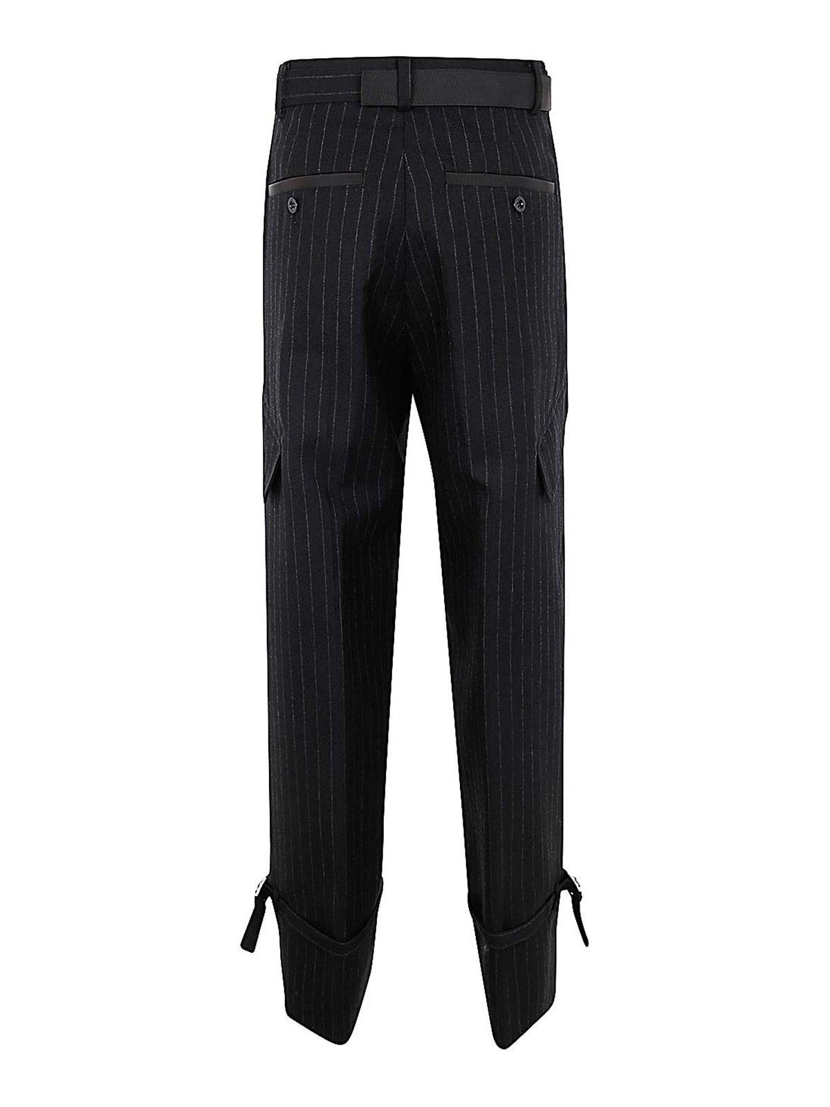 SACAI Chalk Stripe Pants Clothing In Black Product Image