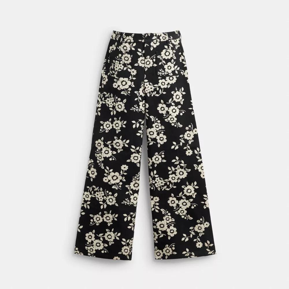 Floral Printed Pants In Regenerative Cotton Product Image