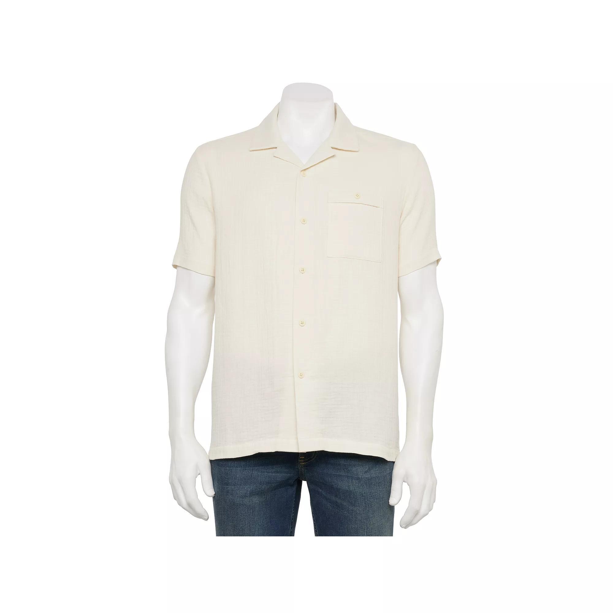 Men's Thomas Sterling Textured Button Down Shirt, Size: Medium, Seersucker Product Image