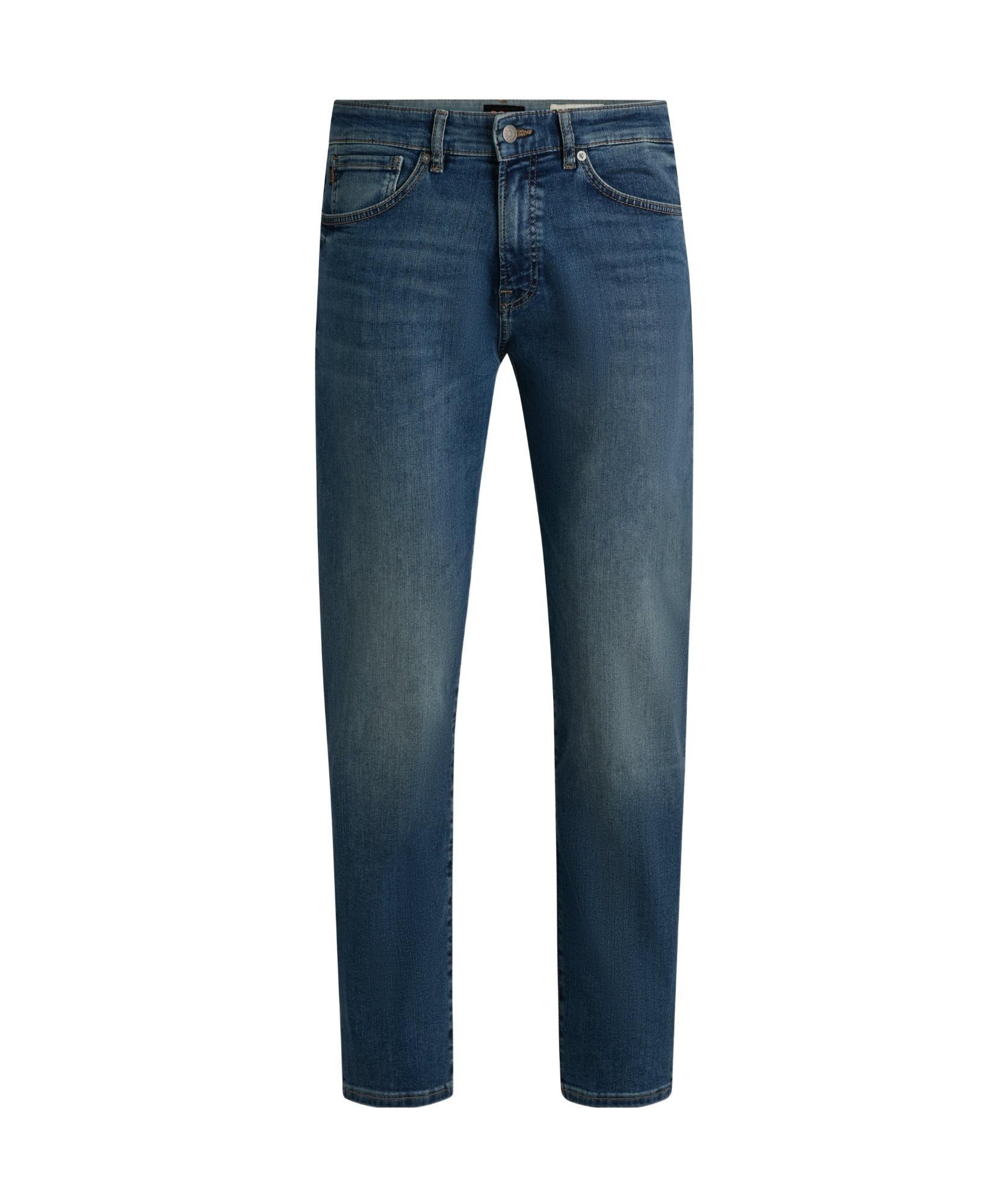 HUGO BOSS Maine Regular-fit Jeans In Blue Super-stretch Denim In Dark Blue Product Image