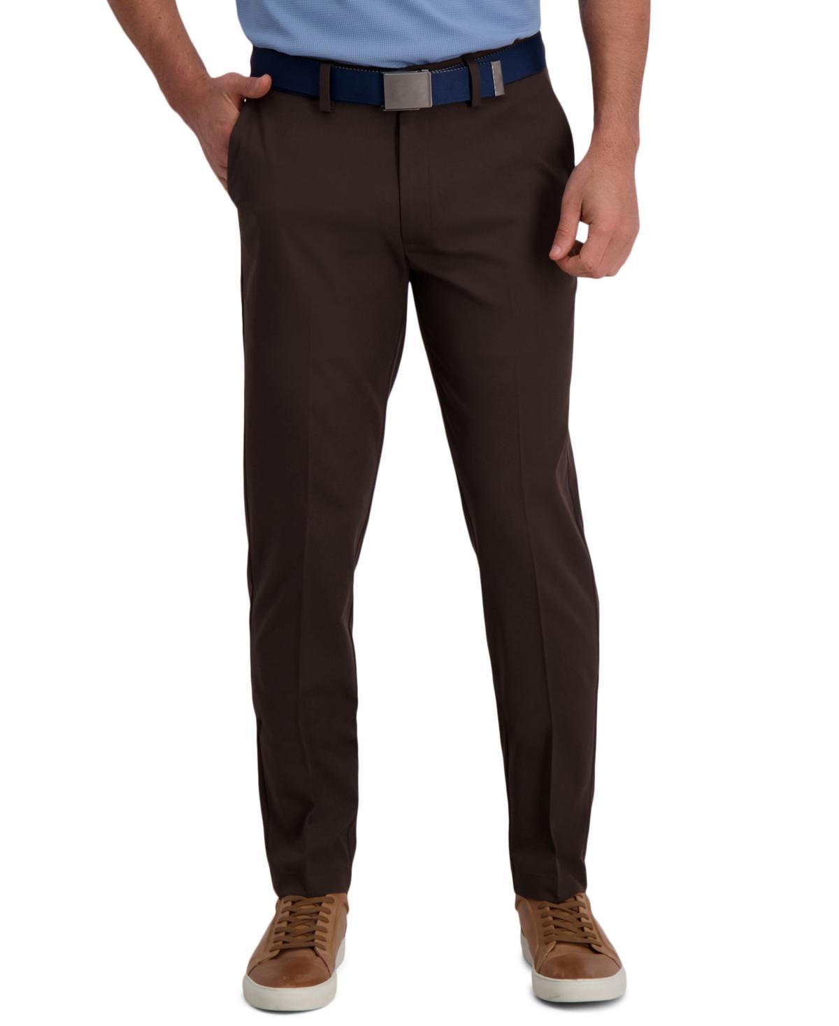 Mens Haggar Cool Right Performance Flex Slim-Fit Flat-Front Pants Product Image