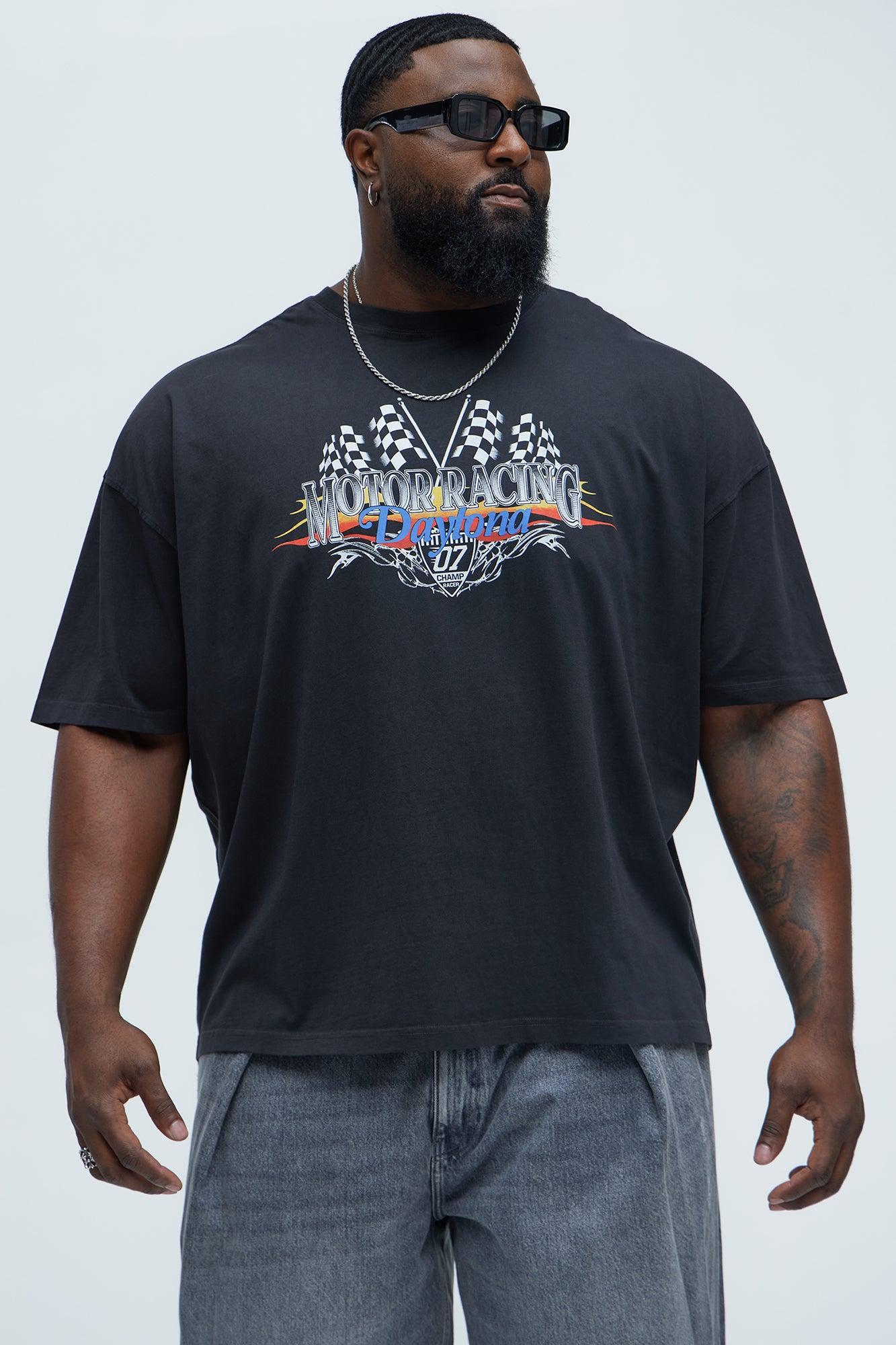 Motor Racing Daytona Oversized Short Sleeve Tee - Black Product Image