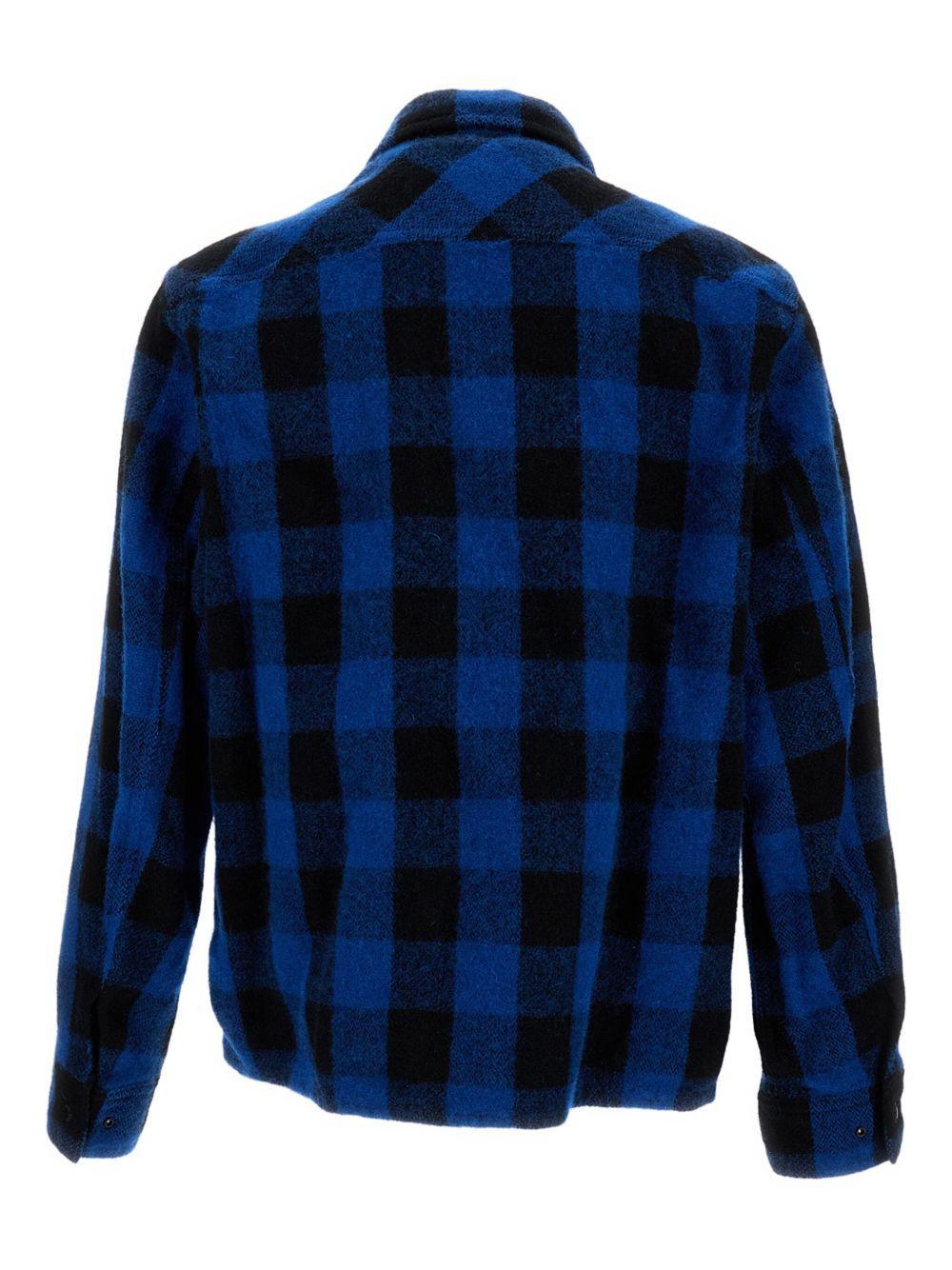 tartan check zip-front shirt jacket Product Image