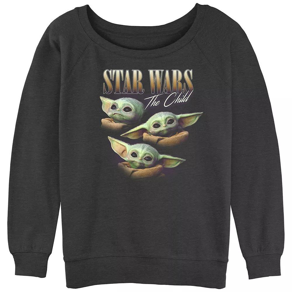 Juniors' The Mandalorian Star Wars The Child Slouchy Terry Graphic Pullover, Women's, Size: Medium, Grey Heather Product Image