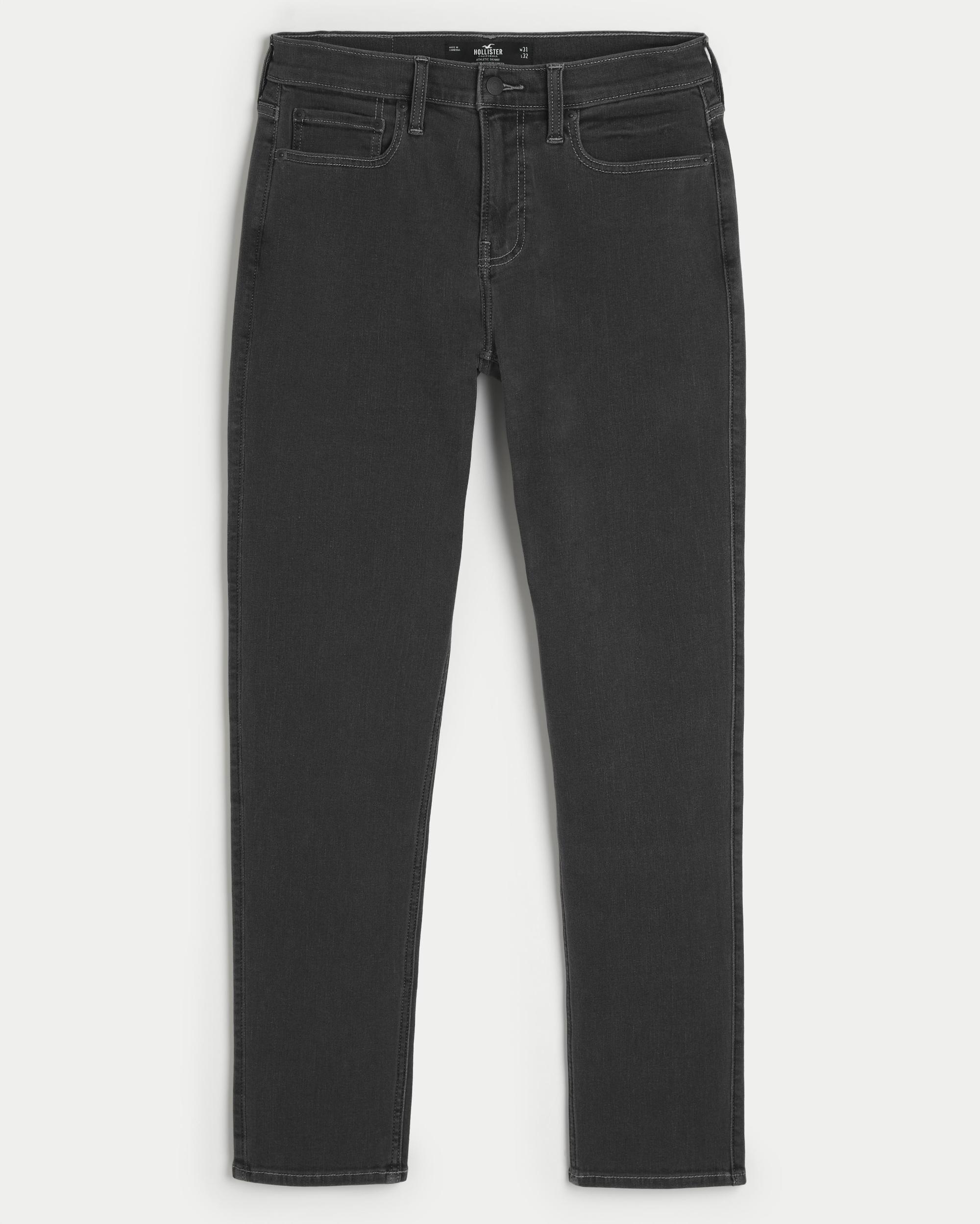Grey Athletic Skinny Jeans Product Image