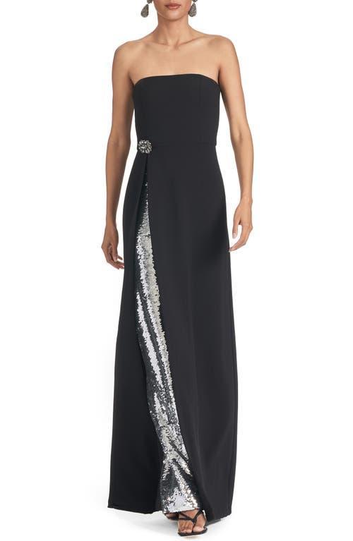 Womens Ivy Crepe & Sequin Strapless Gown Product Image