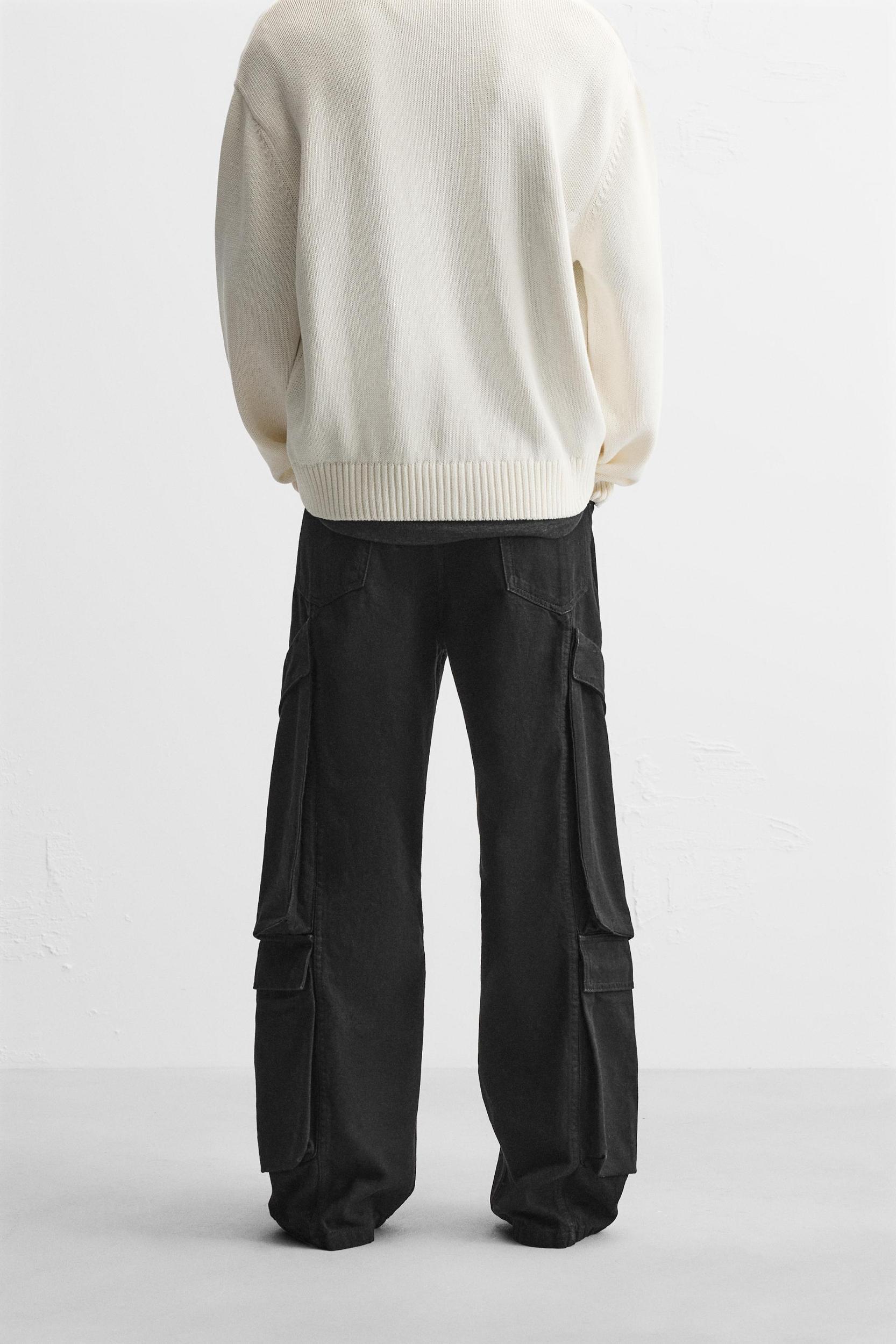 POCKET DENIM CARGO PANTS Product Image